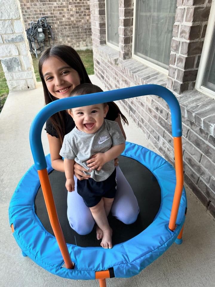 Ativafit 36inch Mini Toddler Trampoline for Kids Ages 1-6 Indoor Outdoor Folding Small Rebounder Trampoline with Foam Handle Safety Padded Cover Fun for Kids