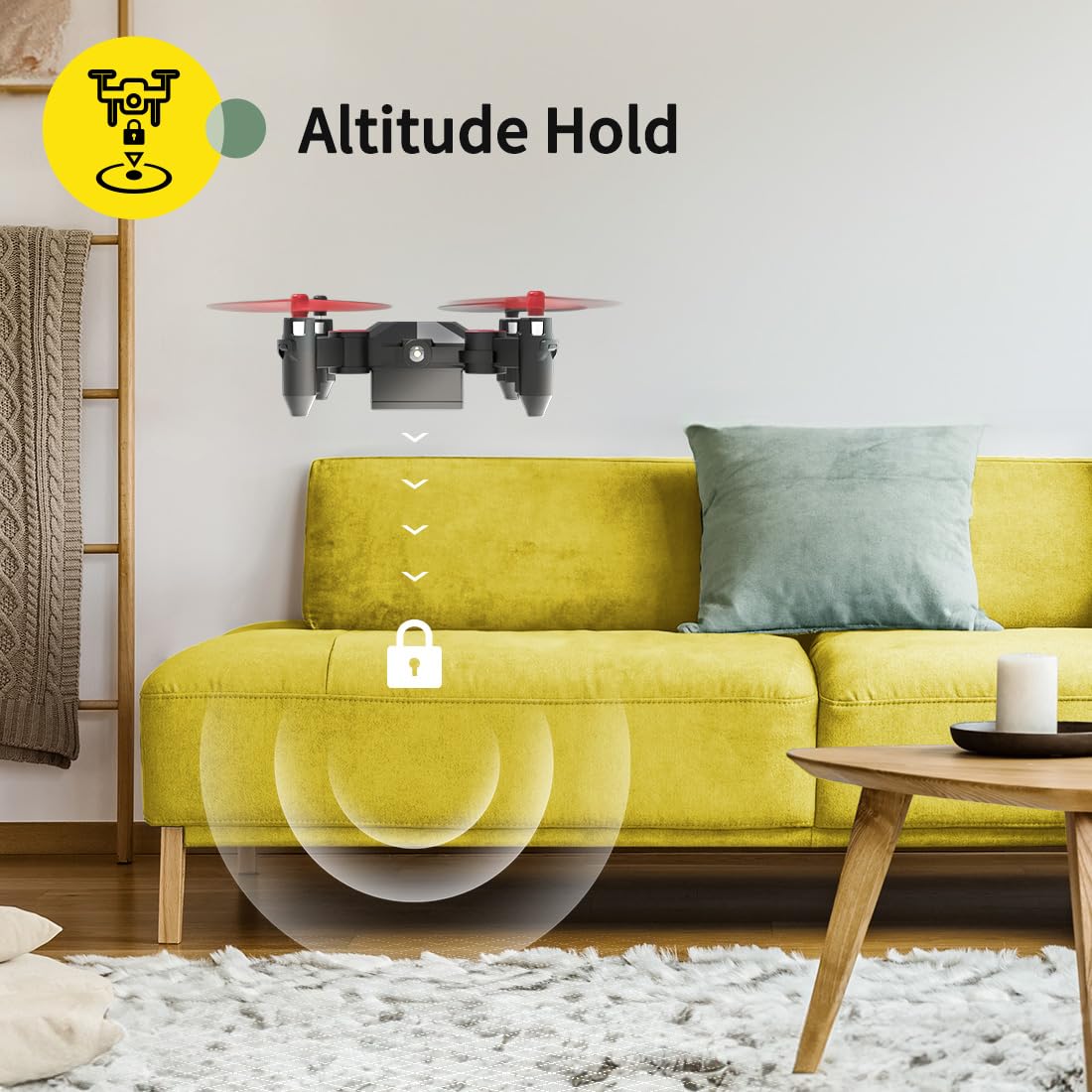 Holy Stone HS190 Drone for Kids, Mini Drone with One-Key Takeoff/Landing, 3D Flips, 3 Speeds and Auto Hovering, Gifts Toys for Boys and Girls, Red