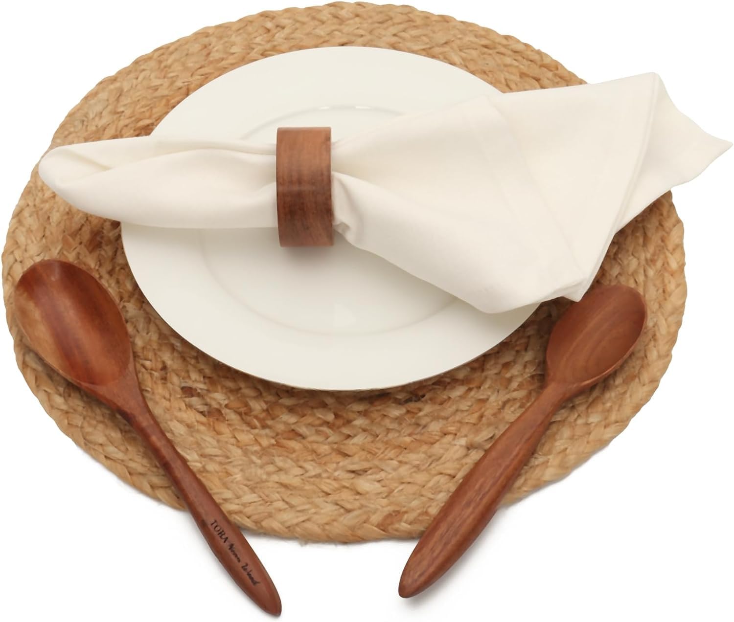 ARN CRAFT PCS 12 Wooden Napkin Rings- for Weddings Dinner Parties or Every Day Use Set of 12
