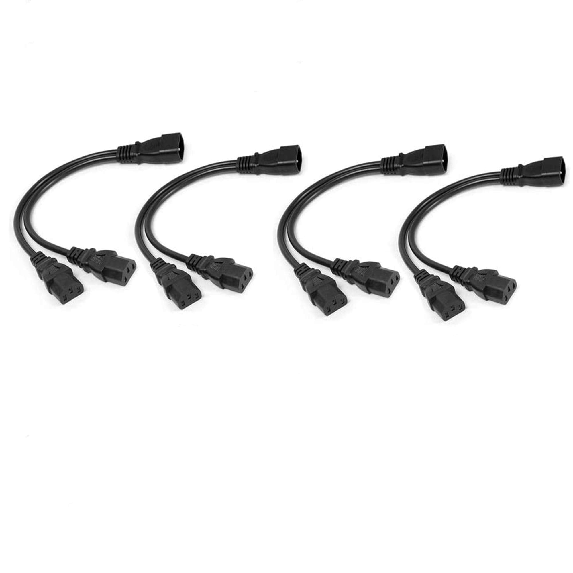 4-Pack UPS Server Y Splitter C14 to 2 x C13 Power Extension Cable