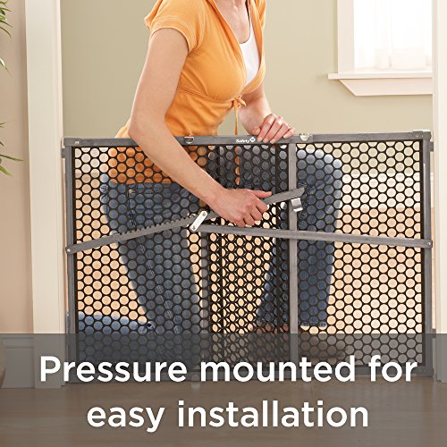 Safety 1st Vintage Wood Baby Gate with Pressure Mount Fastening, Grey
