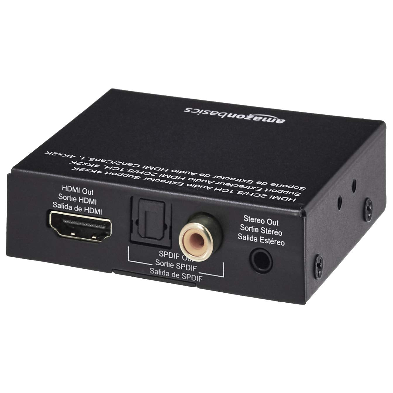 Amazon Basics 4K HDMI to HDMI and Audio (RCA Stereo or Spdif) Extractor Converter (Supports Apple TV, Fire TV and Blue-Ray Players), Black