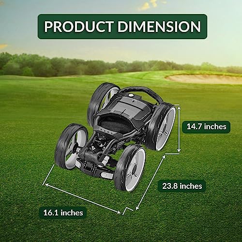 CaddyTek 4 Wheel Golf Push Cart - Compact, Lightweight, Close Folding Push Pull Caddy Cart Trolley - Explorer V8, Dark Grey, One Size, Model: Explorer Vsersion 8 - Dark Grey