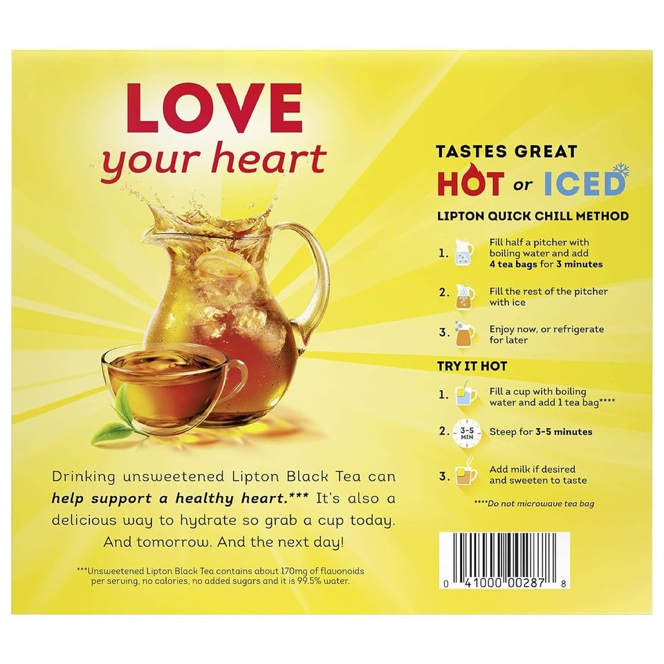 Lipton 291 Tea Bags, Regular, 100/Box