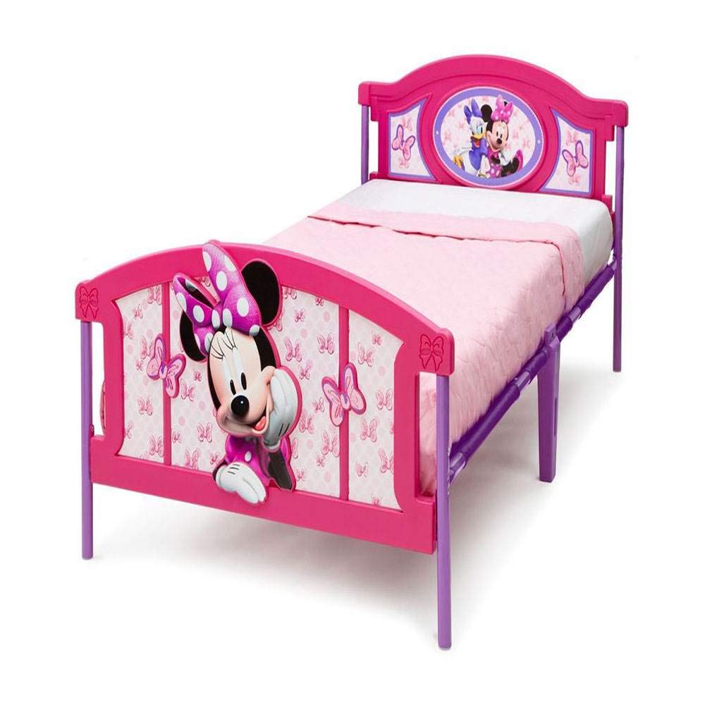 Delta Children Plastic 3D-Footboard Twin Bed, Disney Minnie Mouse