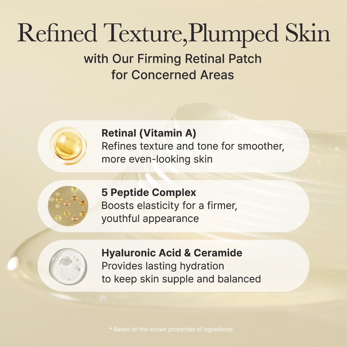 ARENCIA Retinal Boosting Eye Patch, Hydrogel Under Eye Mask with Peptides for Dark Circles, Puffiness, Fine Lines, 60 Patches, 2.96 oz
