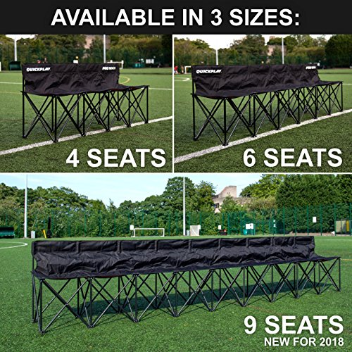 QUICKPLAY PRO Portable Folding Bench Range 4, 6, 9 Seats & 6 Seat Shelter | Fast Set-Up Heavy Duty Bench