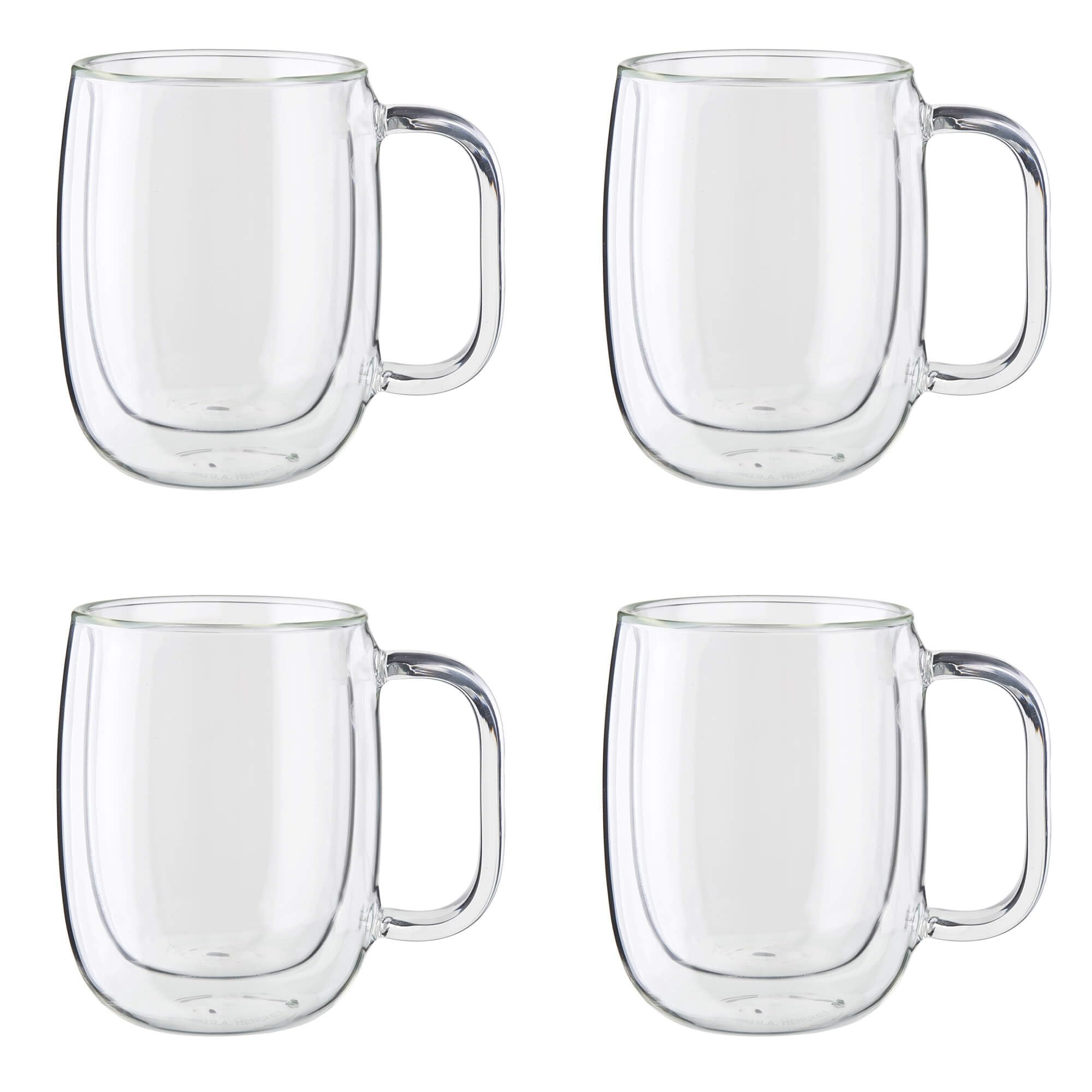 ZWILLING Sorrento Plus 4-pc Double Wall Glass Coffee Mugs, Insulated Coffee Mug, Clear