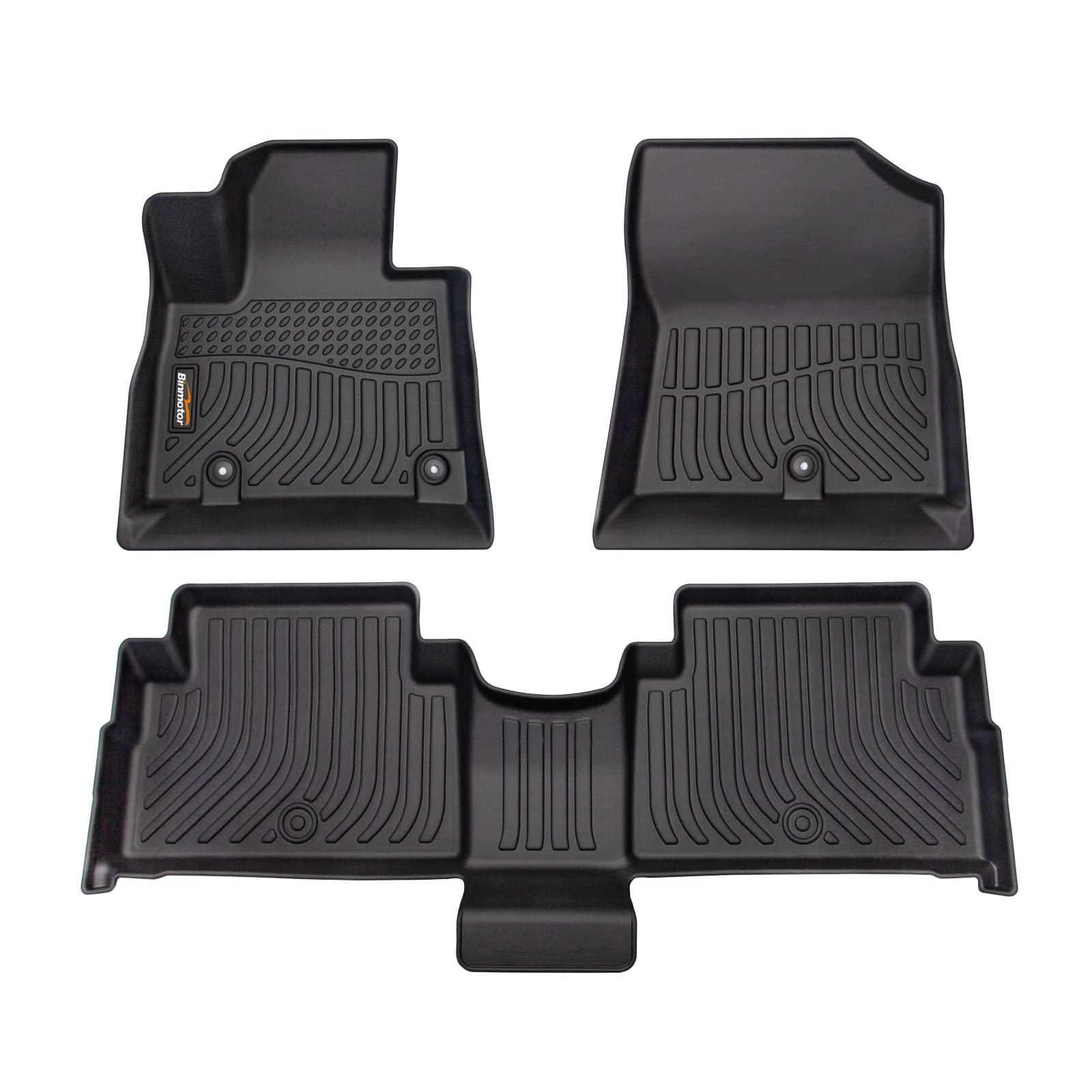 Binmotor-All Weather Floor Mats for Hyundai Santa Fe Hybrid 2021 2022 2023/Plug-In Hybrid 2022 2023, 1st & 2nd Row Full Set, Heavy Duty Car Floor Liners-Black Santa Fe Hybrid