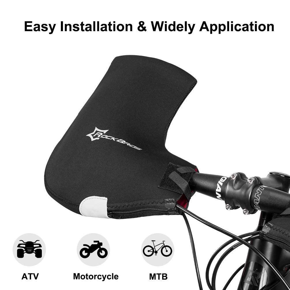 ROCKBROS Handlebar Mittens Cold Weather Mountain Bike Handlebar Mittens Windproof & Coldproof Commuter MTB Bicycle Bar Warmer Covers