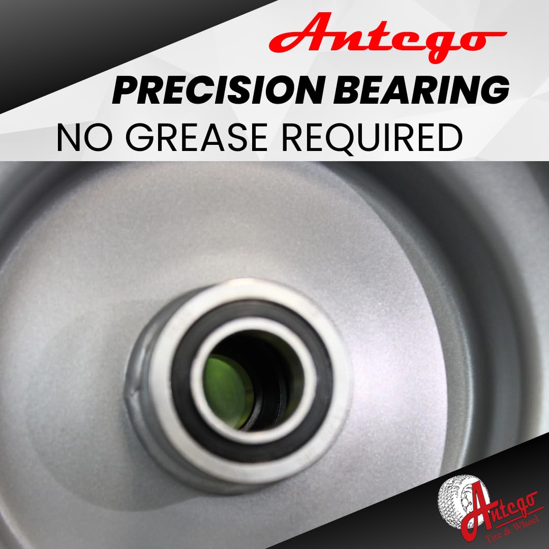 Antego Tire & Wheel (Set of 2) 15x6.00-6 Tire and Wheel Assemblies, ATW-001, 4 Ply Turf Tires, .75" Precision Ball Bearings, Poulan/Husqvarna Mower Front Tires, and Honda Lawn Mower Tires 15x6.00-6