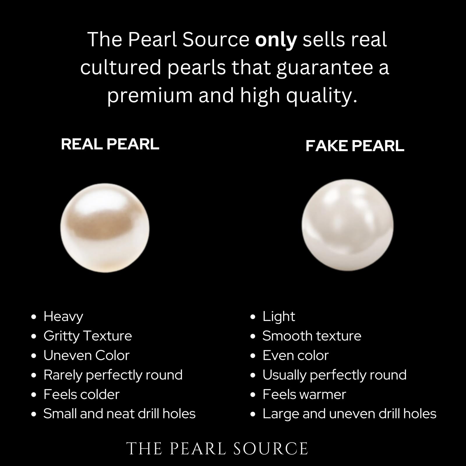 The Pearl Source Real Pearl Necklace for Women with AAA+ Quality Round White Freshwater Genuine Cultured Pearls | 20-inch Pearl Strand with 14K Gold Plated Sterling Silver Clasp