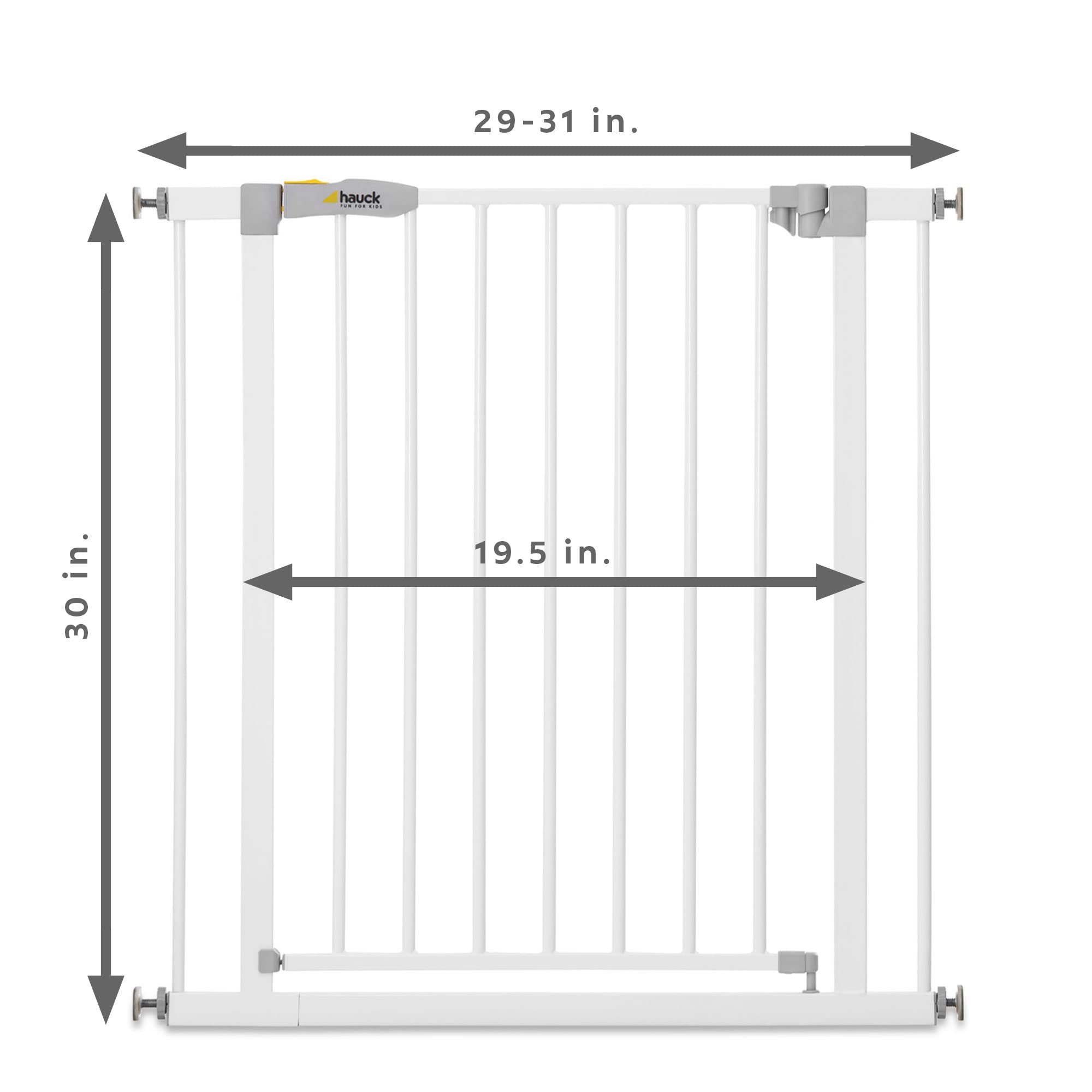 Hauck 59726 Open N Stop KD Pressure Fit Baby and Pet Safety Gate for 29 to 31" Wide Home Doorways, Stairways, or Hallways, White