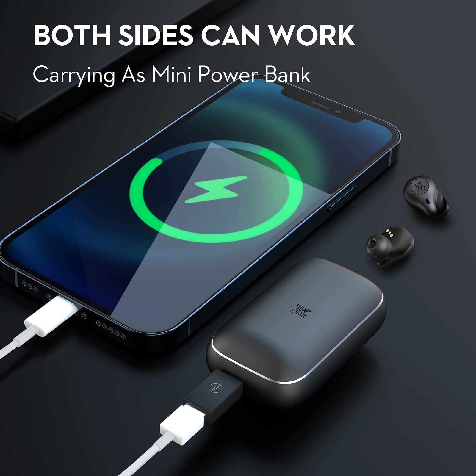 mifo O5 Gen 2 Touch Version 2023 True Wireless Earbuds with 2600mAh Charging Case Bluetooth 5.2 Sport Wireless Headphones Qualcomm CVC 8.0 Noise Cancelling IPX7 Water-Resistant Wireless Earbuds