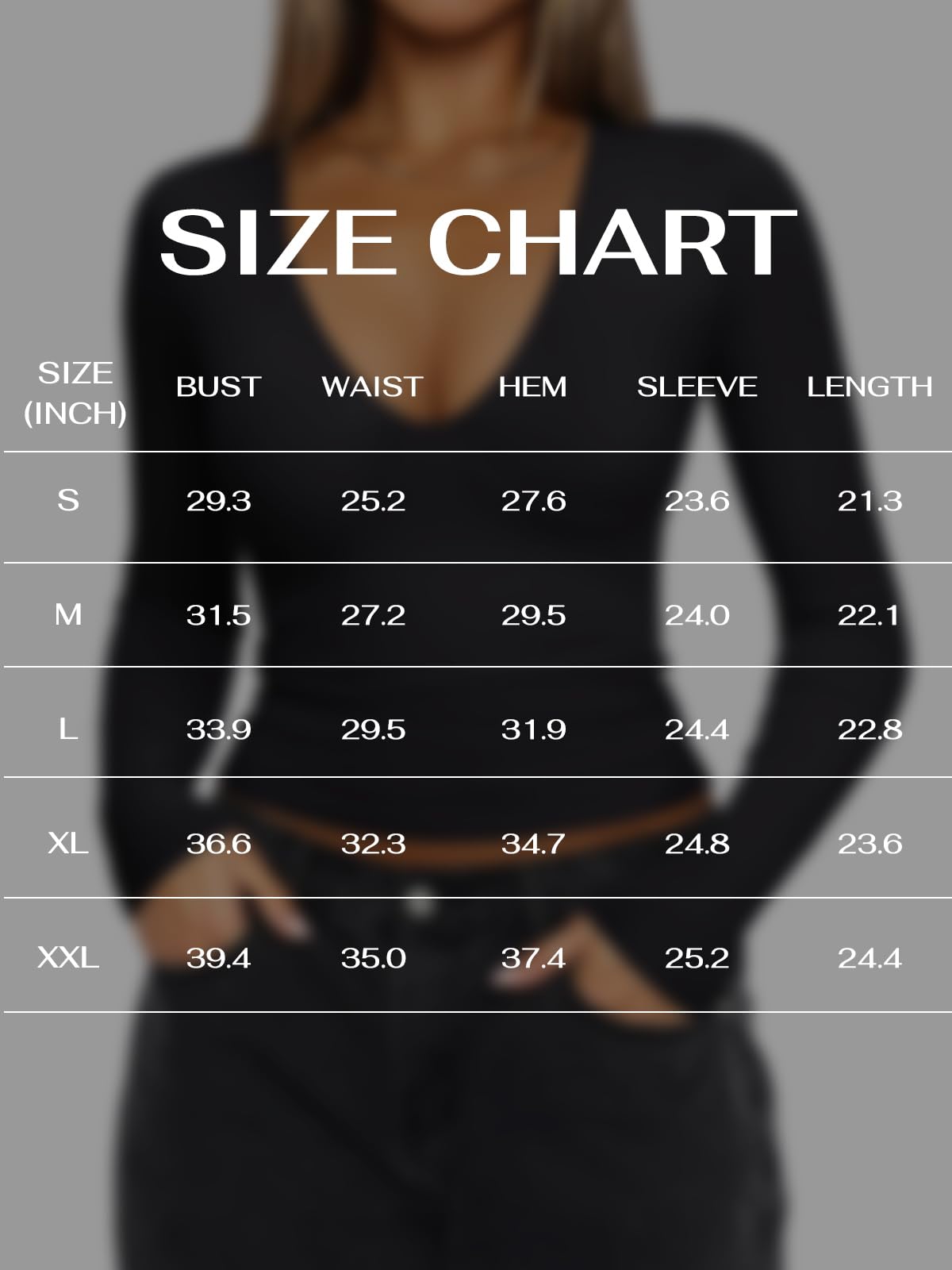 REORIA Women's Sexy Plunge Deep V Neck Long Sleeve Basic T Shirts Trendy Slim Fit Lightweight Y2K Going Out Crop Tops Black Large