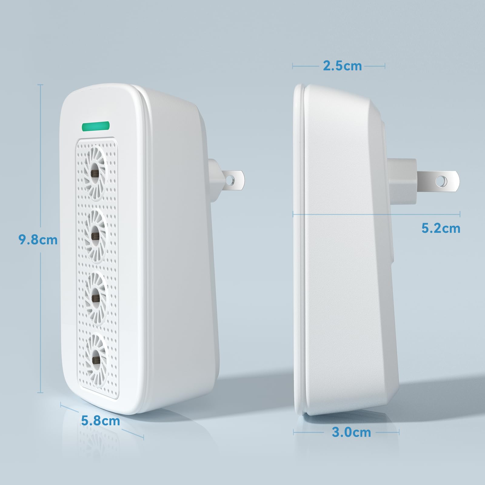 REPBLER Air Ionizers for Home (4 Pack), 99% Odor Eliminator for Pet Odors, Negative Ion Plug in Air Purifiers Ionizer for Home, Bedroom for Bedroom, Kitchen, Office - Dust, Smoke Smell (Grey)