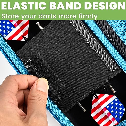 ALKOO Dart Case Holder Bag for 6 pcs Steel and Soft Tip Darts Set, Storage Organizer Holds 6 Darts and Tips, Shafts and Flights Accessories (Cases Only) (Blue, Holds 6 darts)