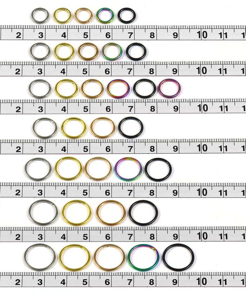 D.Bella 18G Small Nose Ring Hoop Surgical Steel Earrings Hoop Ear Tragus Helix Rook Snug Daith Hoop Earrings Body Piercing Jewelry Gold 7MM