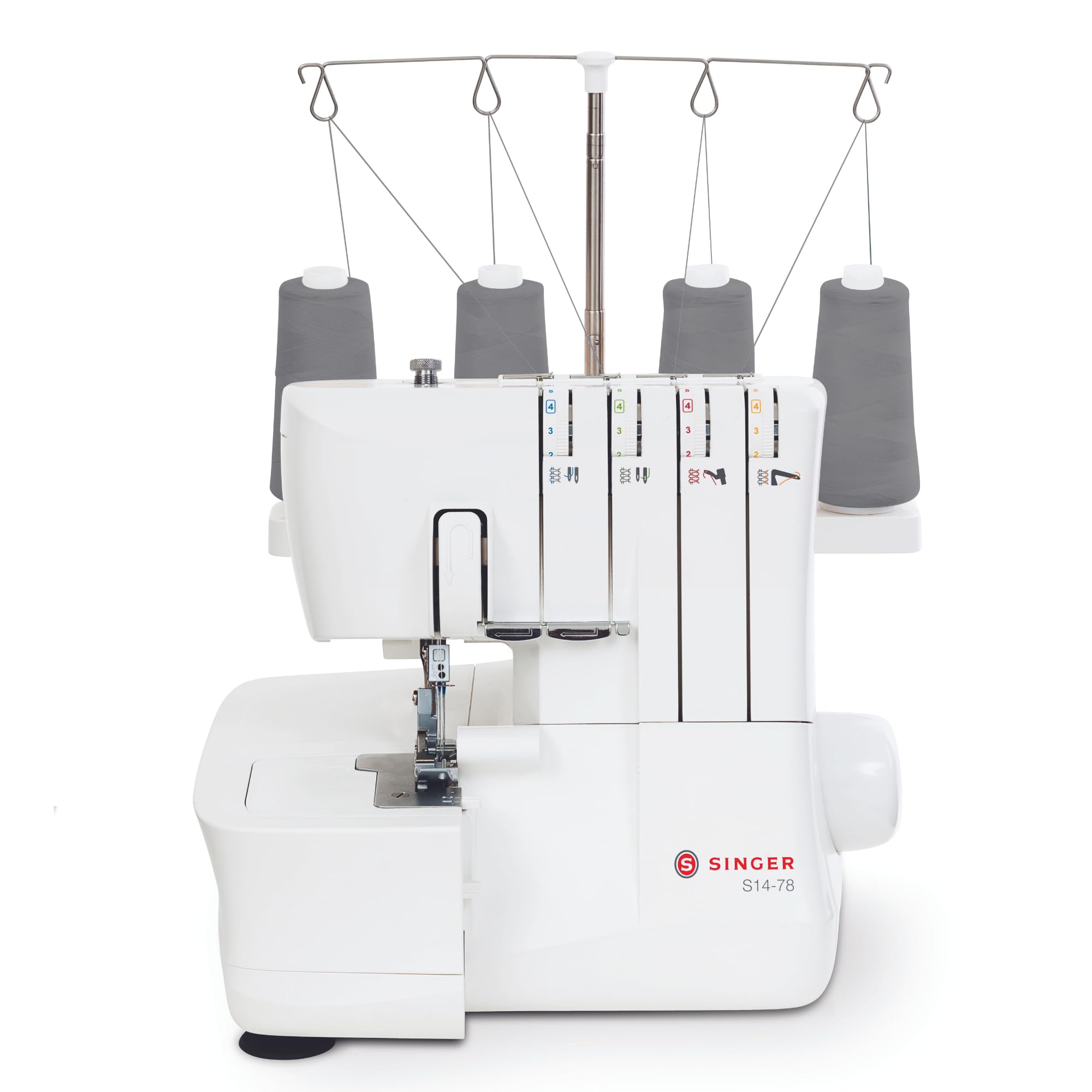 SINGER S14-78 Serger with Accessory Kit | Overlock Machine with 2-3-4 Stitch Capability, 1200 Stitches/Minute, Differential Feed, LED Light & Free Arm, White