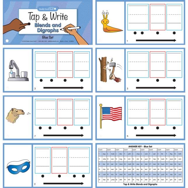 Really Good Stuff Tap and Write Blends and Digraphs - 124 Cards