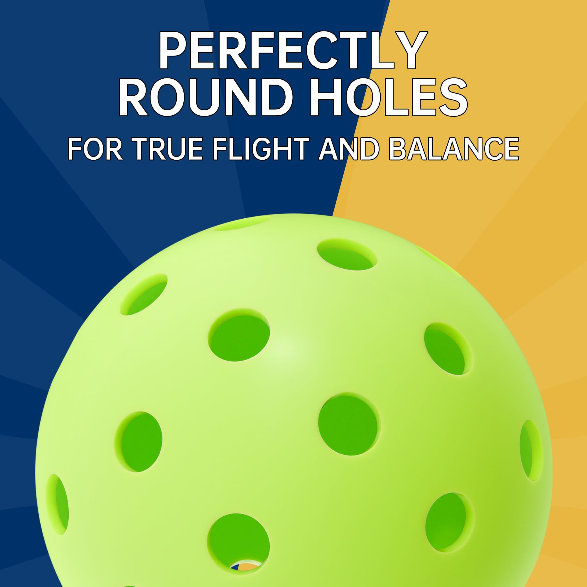 Amyracel Outdoor Pickleball Balls, 40 Holes Pickleballs 12 Pack, High Bounce True Flight Practice Pickle Ball Crack-Resistant