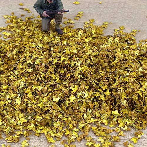 Warmtree Realistic Miniature Leaves Simulation Leaves for DIY Mini Model Railway Fairy Garden Architecture Diorama Scenery Landscape Layout Diorama Halloween Village Accessories, Pack of 4