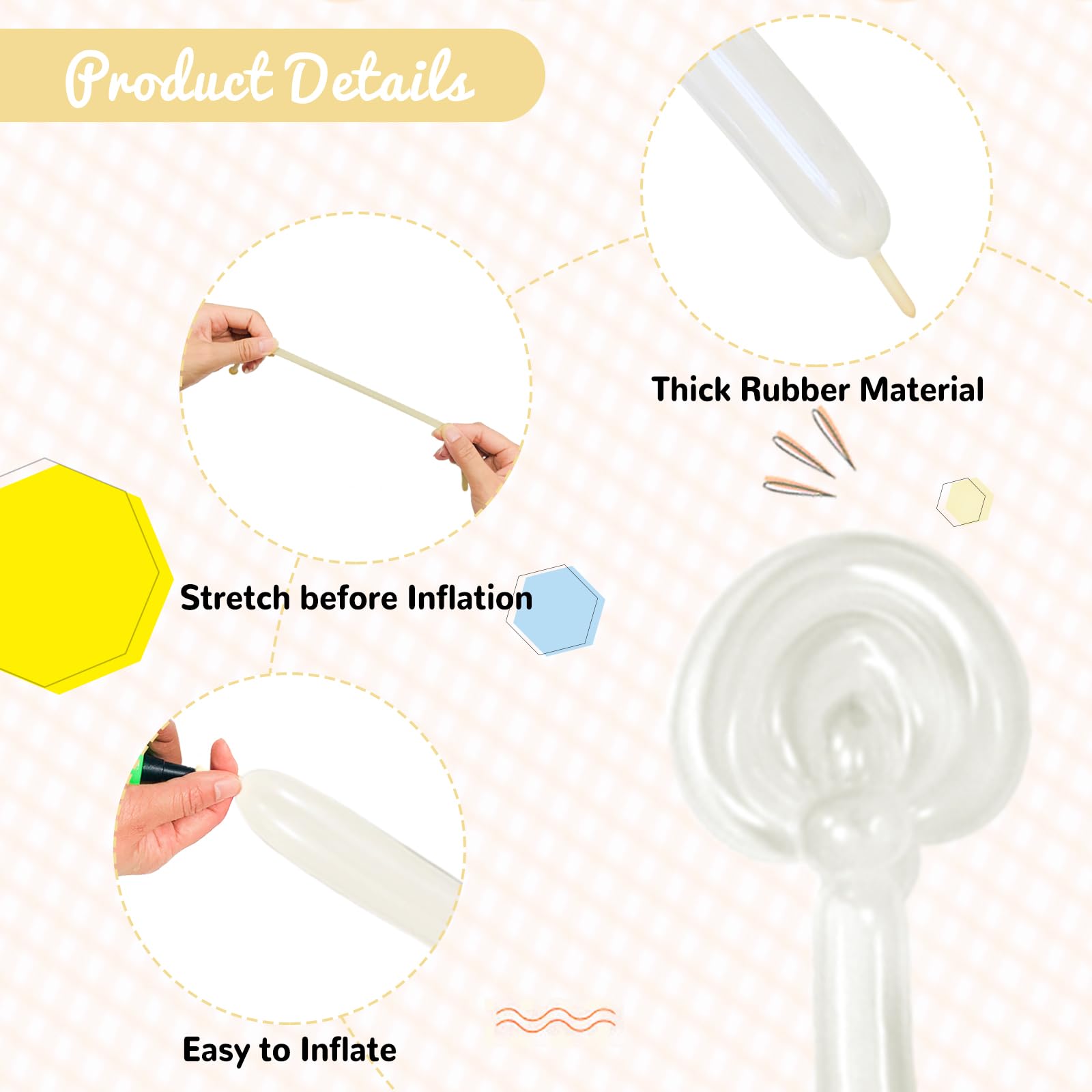 HYKJNBW 100Pcs Clear 260 Balloons, Long Balloon for Tying Balloon Arch, Long Skinny Clear Balloons for Twisting Ballons Animal balloons Birthday Party Wedding Festival Decorations