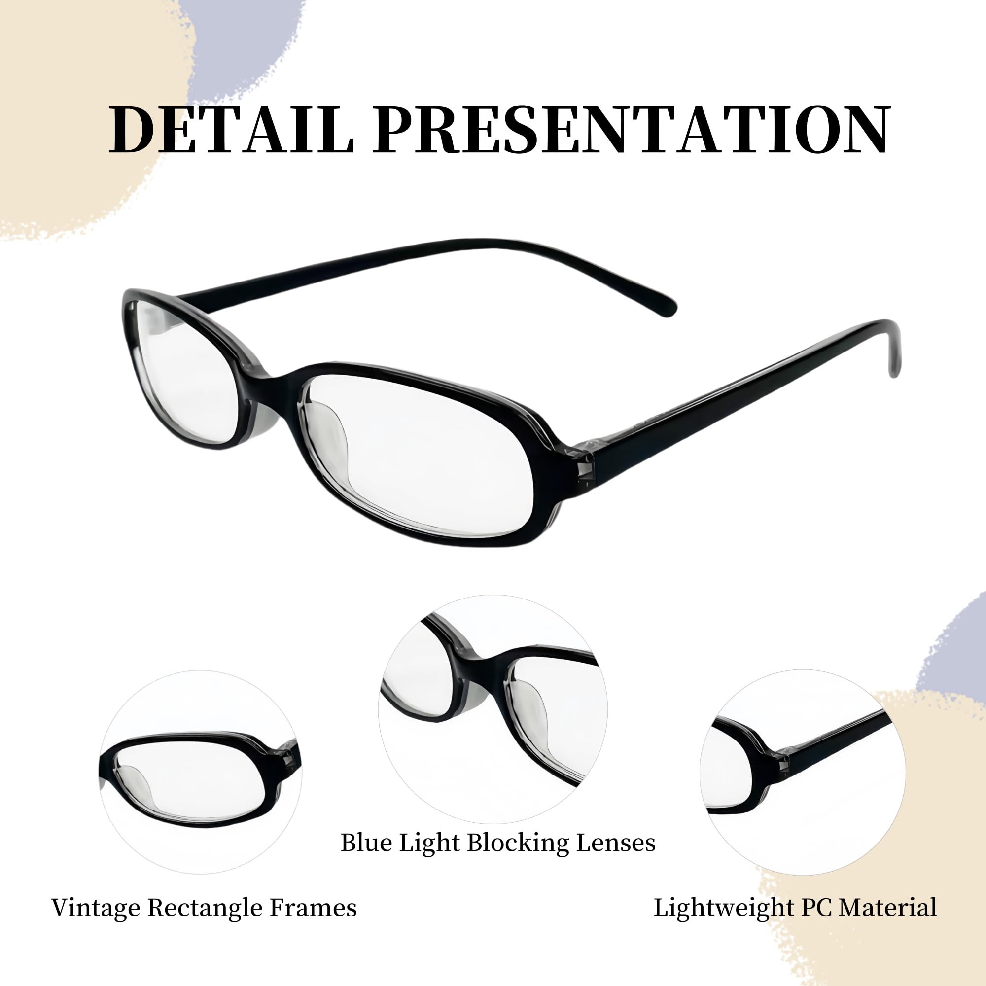 BOBUXLIIN Blue Light Fake Glasses Fashion Non Prescription Clear Glasses for Women Rectangular Frame Trendy Accessories 2025