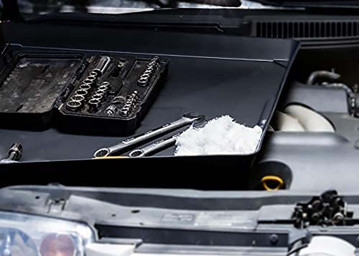 WirthCo 40092 Funnel King Drip Tray - Black Plastic 22 x 22 x 1.5 Inches - Perfect for Catching Spills or Leaks from Mini Fridges, Air Conditioners, Automotive, and Machinery - Made in USA