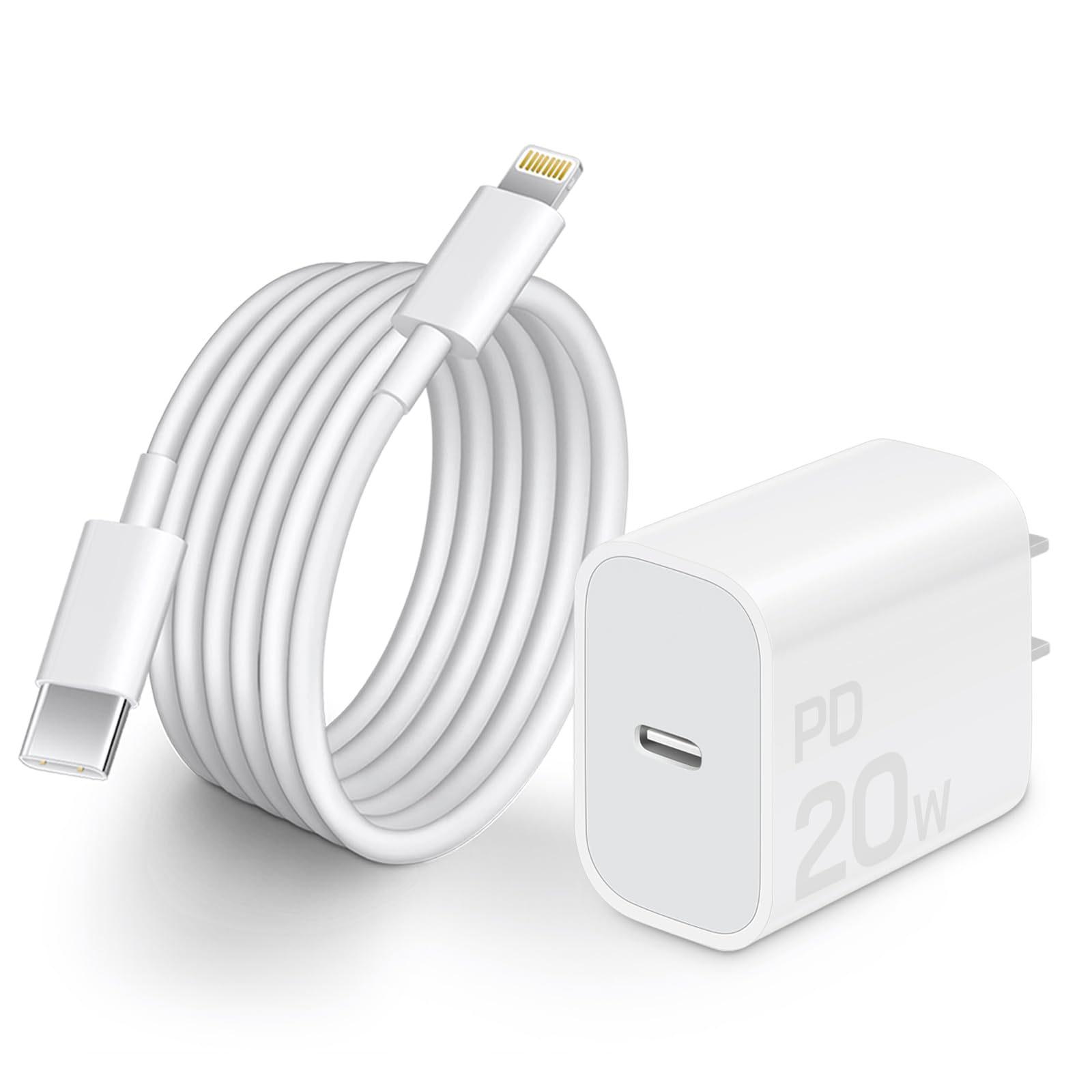 Fast Charger i Phone, 20W USB C Wall Charger Block with 6Ft Charging Cable Compatible with IP 14/14 Pro/14 Plus/14 Pro Max/13/13 Mini/13 Pro/13 Pro Max/12/11/X/ & More