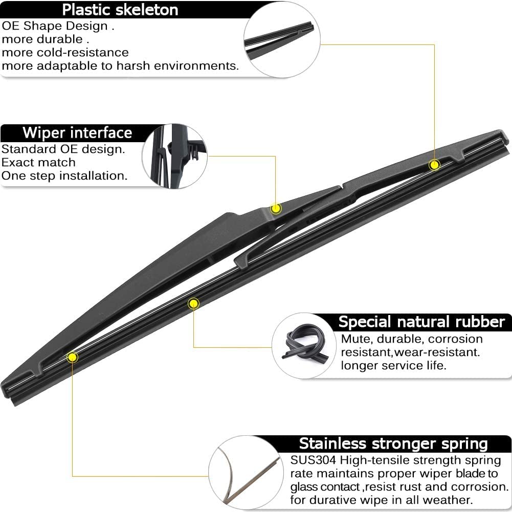 AUTOBOO 26"+16" Windshield Wipers with 12" Rear Wiper Blade Replacement for Toyota RAV4 2019 2020 2021 2022,Mazda 5 2015 2014 2013 2012 2011 2010-2006 -Original Factory Quality (Pack of 3)