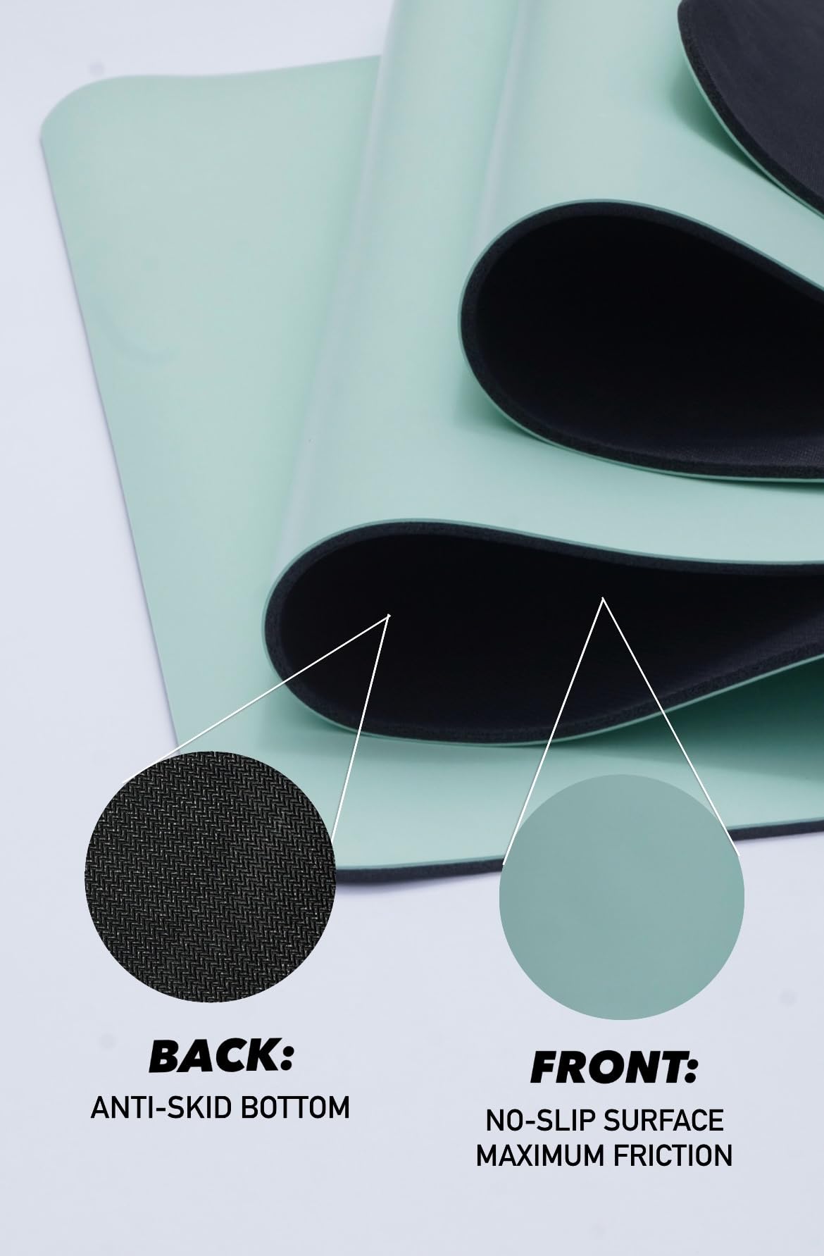 Bubba Active - Yoga Mat - Premium - Non-slip - Perfect Exercise Mat for Pilates, Yoga, Hot Yoga, and Floor Workouts - Eco-friendly ā Odorless (Mint)