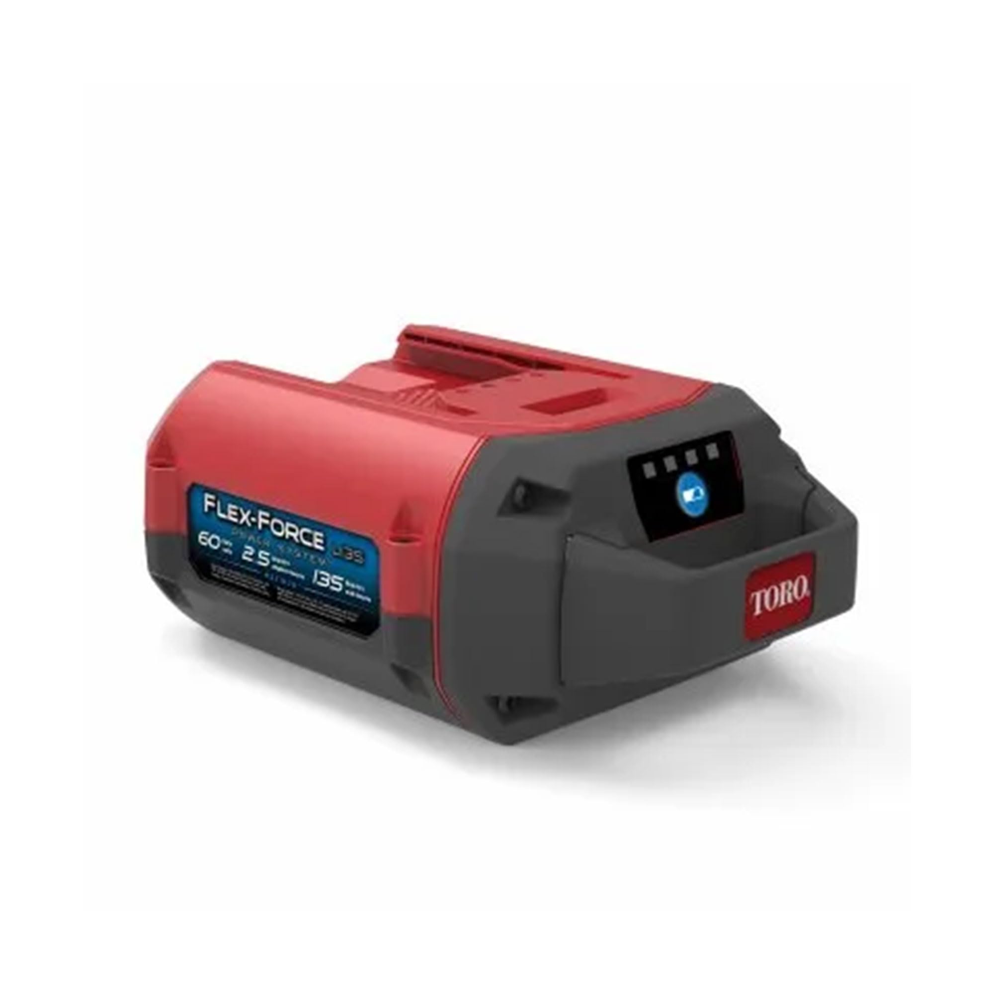 Toro Flex Force Power System 60 Volt Max 2.5 Ampere Hours Yard Tools Lithium Ion L135 Battery with 4 LED On Board Power Meter, Black/Red