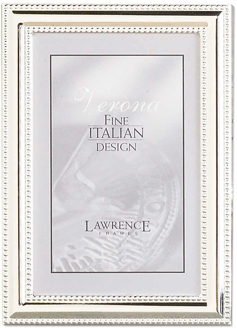 Lawrence Frames 510757 Metal Picture Frame Silver-Plate with Delicate Beading, 5 by 7-Inch