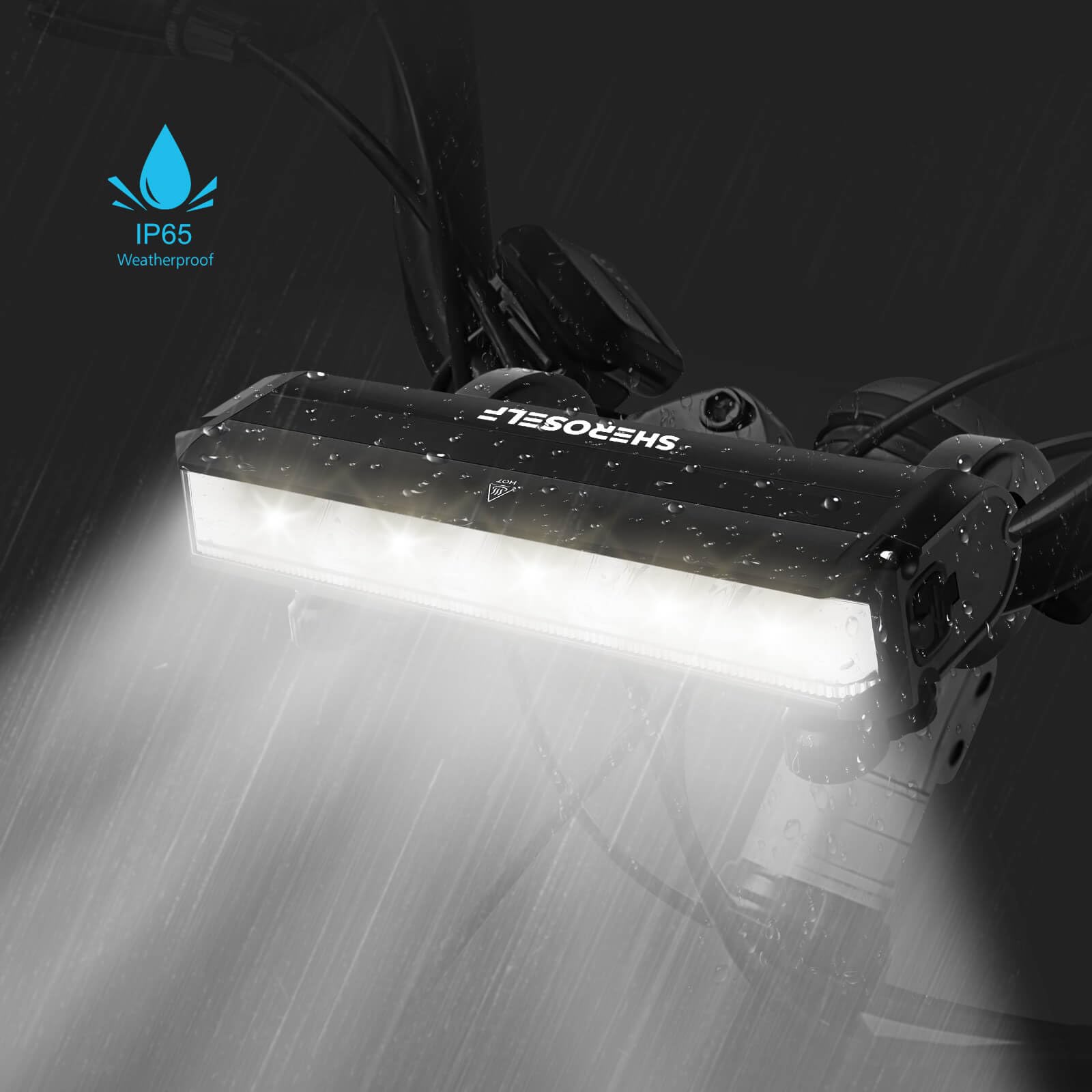 SHEROSELF Super Bright 6 LED Bike Lights - 5 Light Modes, IPX5 Waterproof, Type-C Rechargeable Bicycle Light - Perfect Bike Light for Adult Kid Mountain Road Commuter Cycling Night Riding