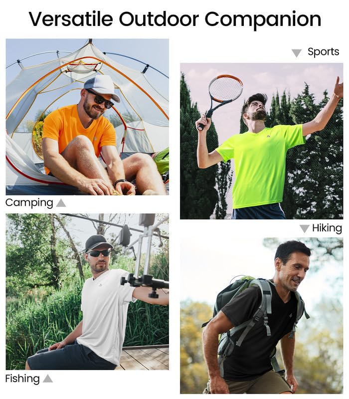 Nepest Workout Shirts for Men Short Sleeve Quick Dry Athletic Gym Active T Shirt Moisture Wicking Performance Polyester Dark Grey L