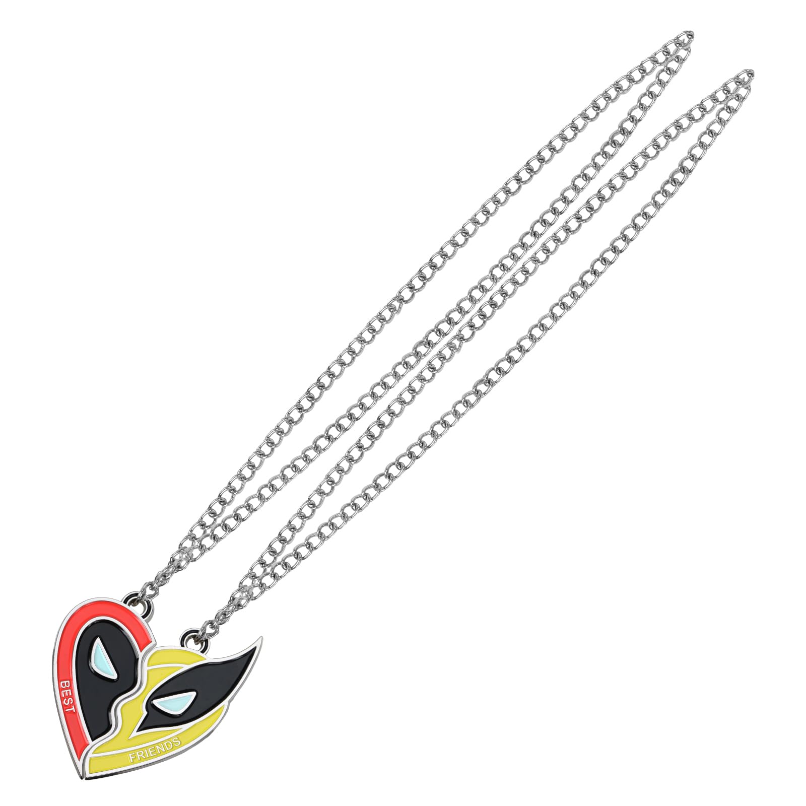 HLENOK Best Friends Half Heart Necklace Alloy Pendant Jewellery with Superhero Patterns Ornament Birthday Christmas Gifts 2PCS