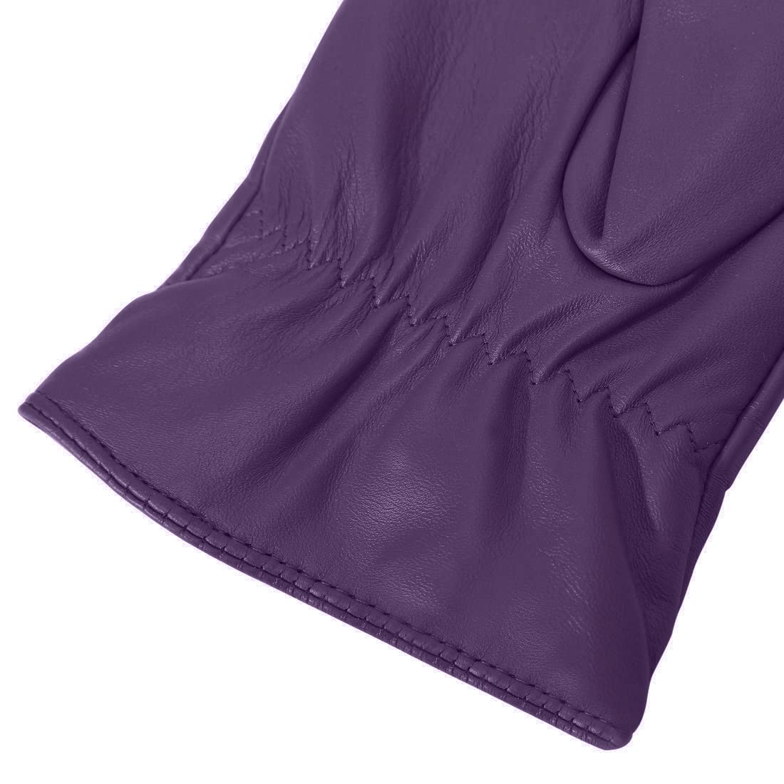 Harssidanzar Leather Gloves For Womans,Winter Warm Cashmere Lining Touchscreen Texting Warm Driving Lambskin Leather Glove GL017,Purple,Size L