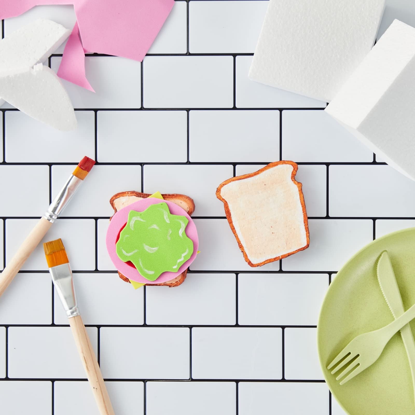 Juvale 20 Pack Foam Blocks for Crafts - White Polystyrene Craft Foam Blocks for Floral Arrangements, and Art Supplies (4 x 4 x 2 in)