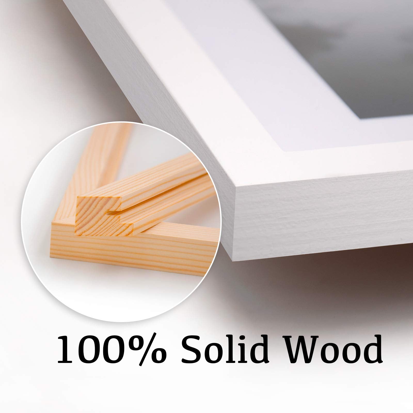 Egofine 8x10 Picture Frames Set of 4, Made of Solid Wood Covered by Plexiglass 4x6 and 5x7 with Mat or 8x10' without Mat, for Table Top Display and Wall Mounting Photo Frame White