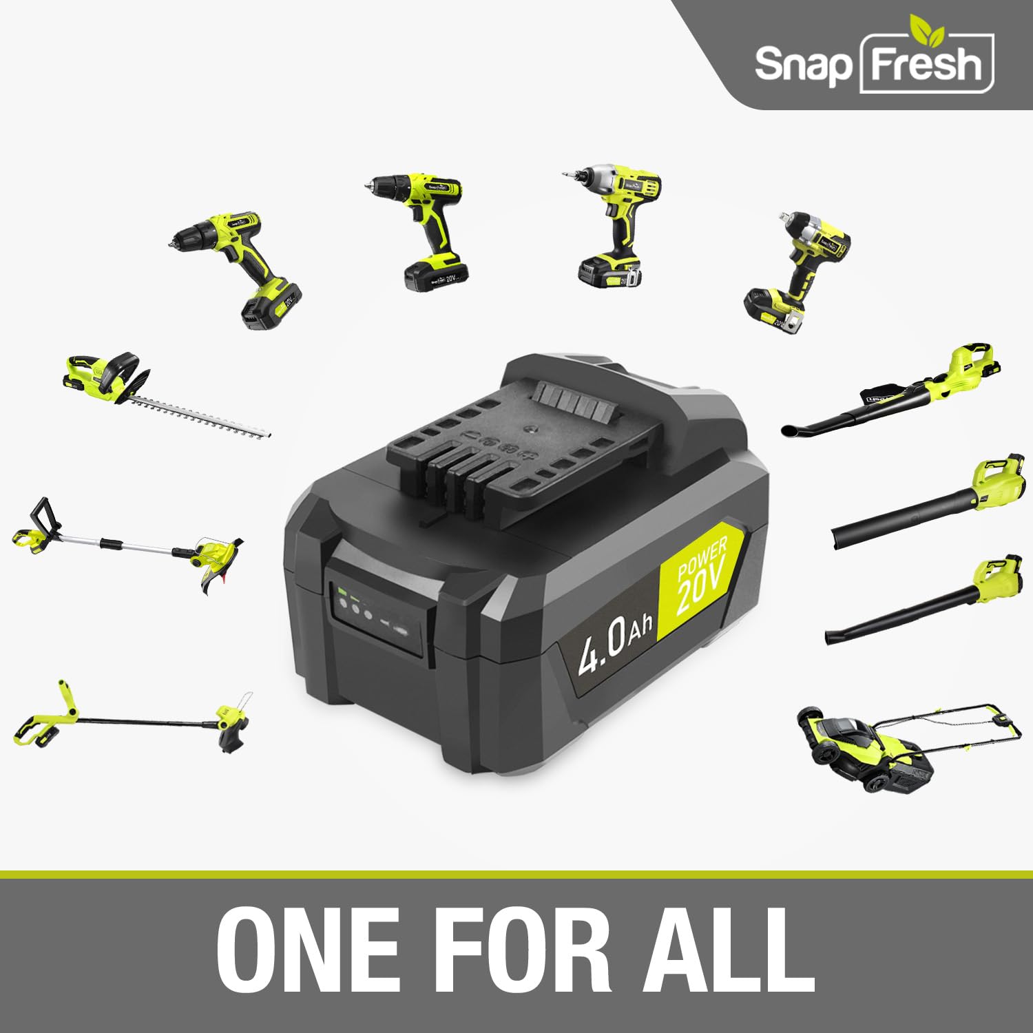 SnapFresh 20V 4.0Ah Li-ion Battery, (Not Compatible with Other Brands), Lithium-Ion Battery Support Fast Charging(BBT-DC40A)