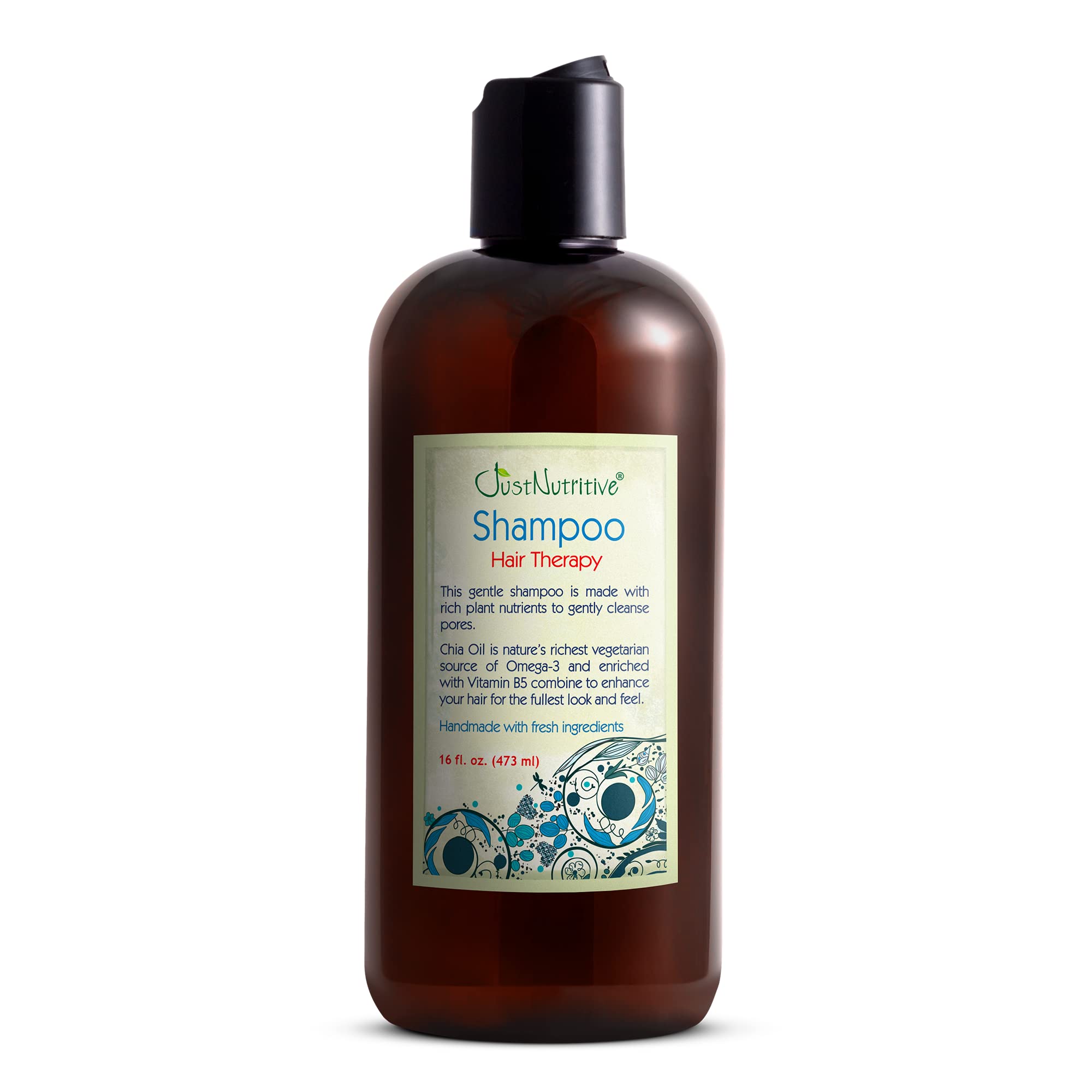 Just Nutritive Hair Loss Shampoo for Thinning Hair, Supports Thicker Fuller Looking Hair, Saw Palmetto Nettle Root Rosemary Oil, Scalp Stimulating, Sulfate Free, Men and Women, 16 oz