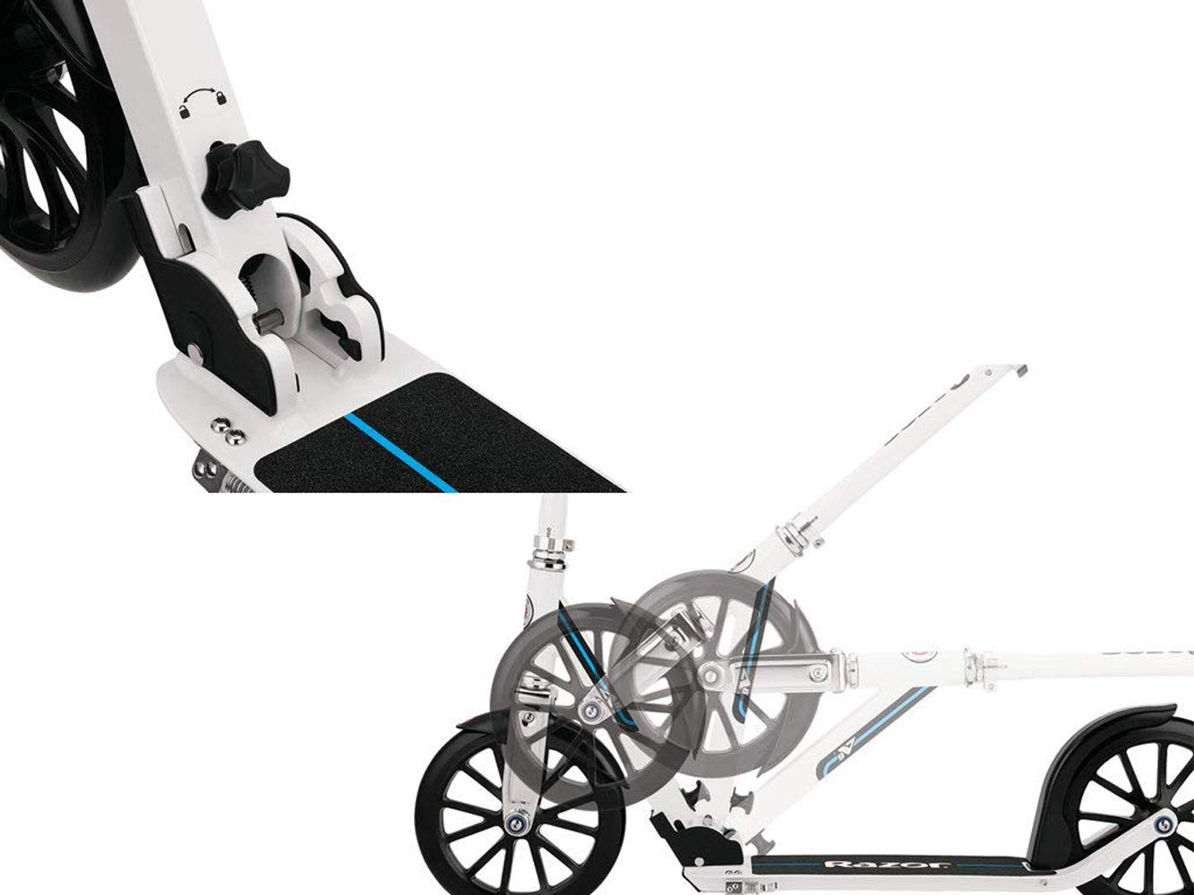 Razor A6 Kick Scooter for Kids Ages 8+ - Extra-Tall Handlebars & Longer Deck, 10" Urethane Wheels, Anti-Rattle Technology, for Riders Up to 220 lbs