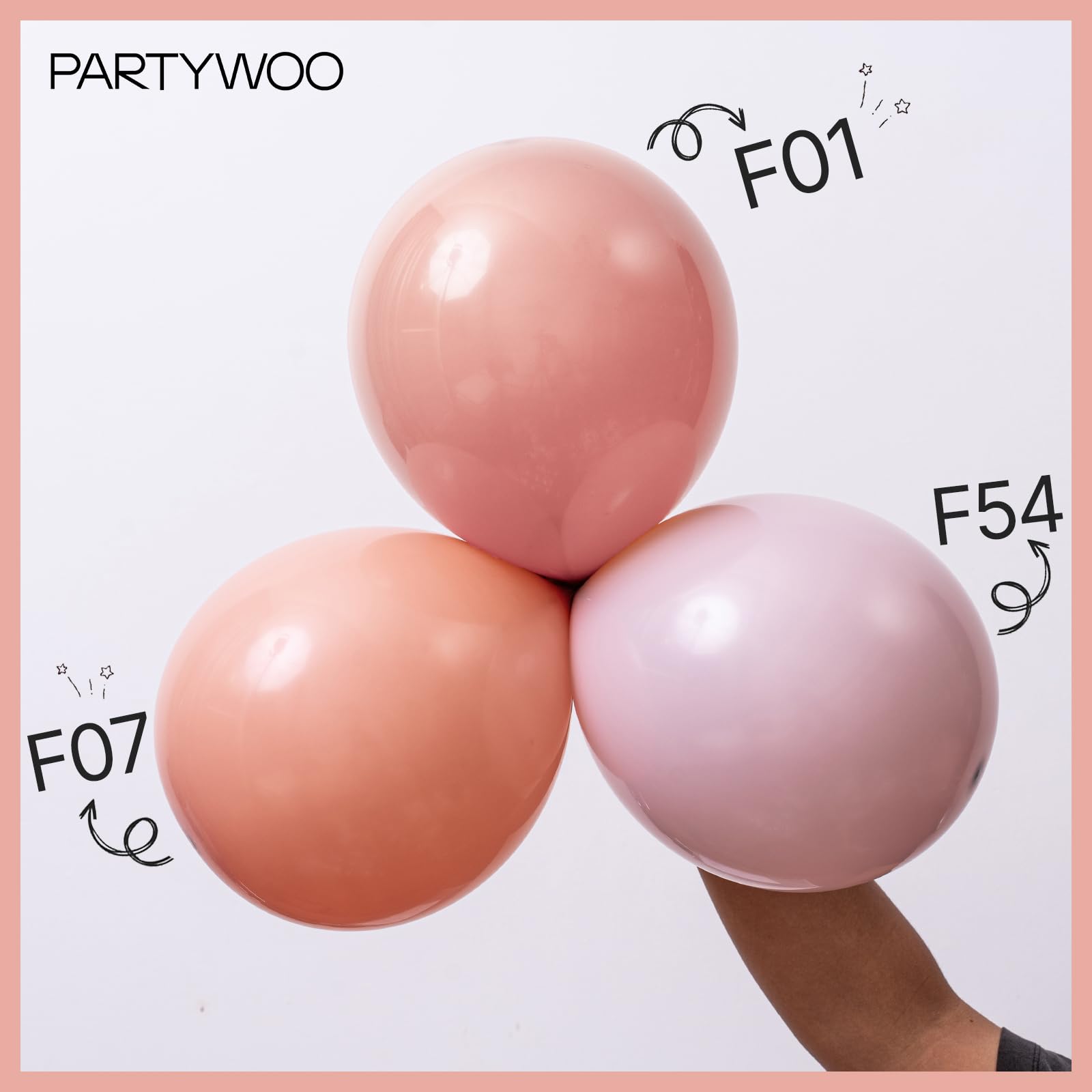 PartyWoo Dusty Pink Balloons 66pcs 12 Inch Blush Rose Pink Metallic Rose Gold Nude Boho White Sand Confetti Balloons for Baby Shower Birthday Gender Reveal Wedding Anniversary Party Decorations