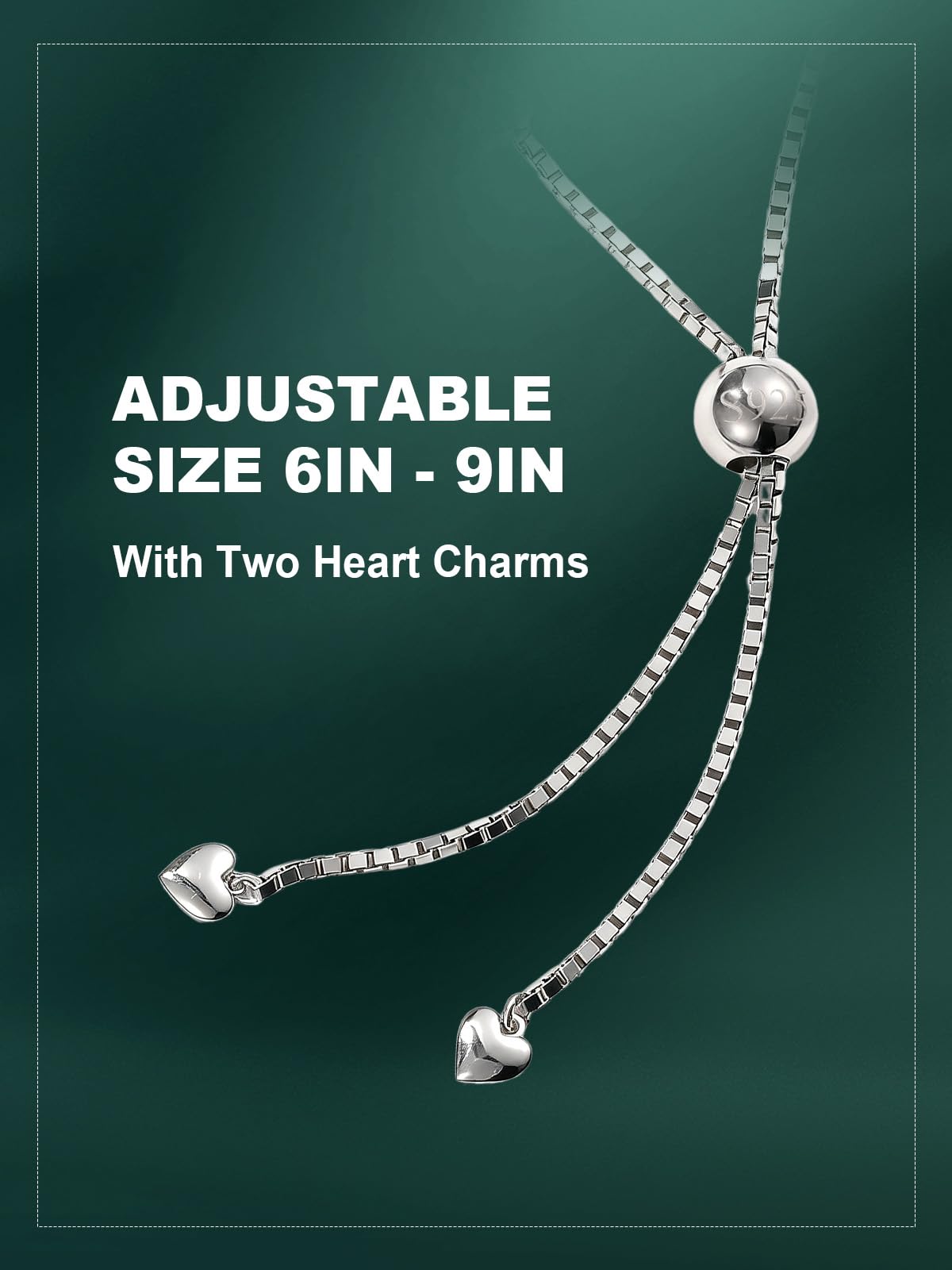 ETERMBOL Birthstone Link Bracelet for Women, Sterling Silver Adjustable Chain 6-9 Inchs Evil Eye Bracelet, Birthday Gifts for Wife Mom Her