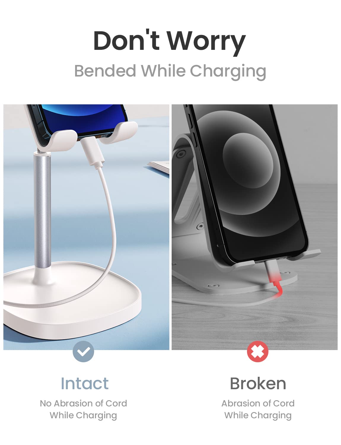 LISEN Cell Phone Stand Adjustable Phone Holer for Desk, Computer Office Desk Accessories for iPhone 16 Holder Women Kitchen Essentials Fits All Mobile Phones Switch Kindle iPads Tablet 4-10in