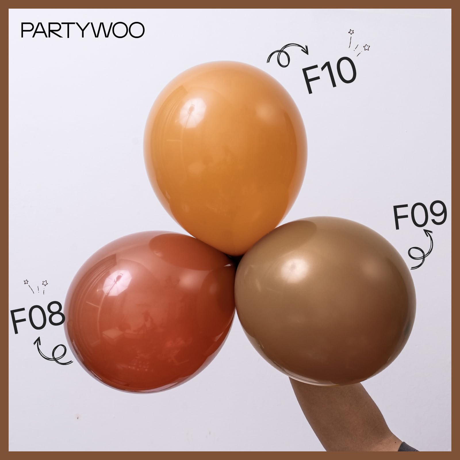 PartyWoo Brown Balloons 100 pcs Different Sizes of 18 12 10 5 Inch Boho Neutral Coffee Dark Brown Balloon Arch Kit Garland for Wedding Baby Shower Gender Reveal Birthday Party Decorations Brown-F09