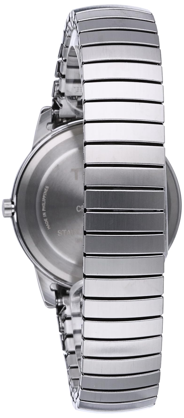 Timex Men's Easy Reader 35mm Day-Date Watch – Silver-Tone Case White Dial with Silver-Tone Expansion Band