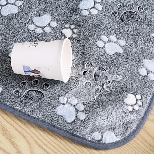 Glow Waterproof Dog Blanket, Pattern Printing Super Soft Warm Fluffy Facecloth Sofa Car Bed Protector, Urine Proof Washable Outdoor Pet Blanket for Puppy Large Dogs & Cats(paw40*30)