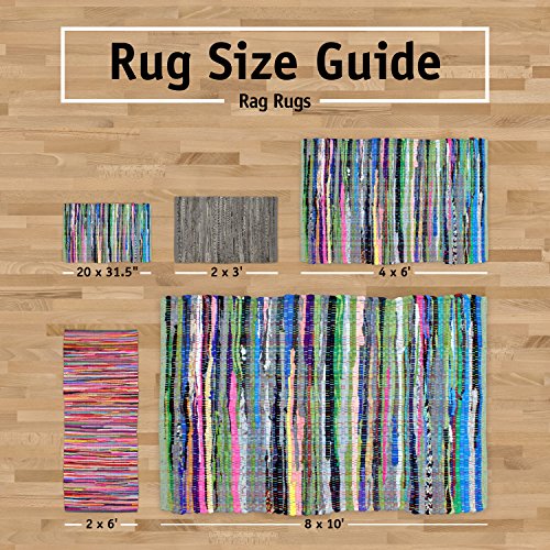 DII Chindi Home Collection Handwoven Multicolor Area Rag Rug, 3' Round with Fringe, Multi-Color